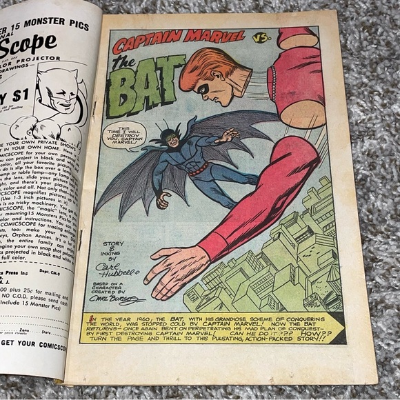 VINTAGE 1966 M.F. ENTERPRISES CAPTAIN MARVEL The Bat App SA Giant Size Comic #3 - Picture 5 of 8